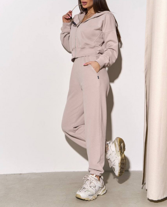 0809 спортивний костюм на блискавці з капюшоном зі штанами на резинці